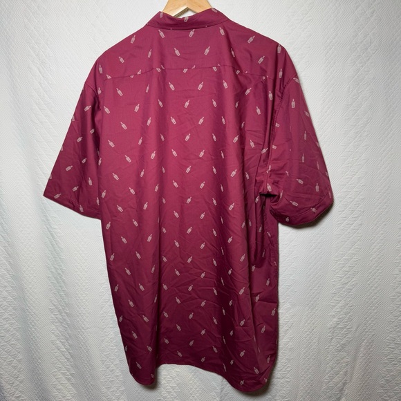 NEW Pattern OPS Angels Envy Short Sleeve Button Up Shirt Ruby Red Men’s 3XL - Picture 6 of 6